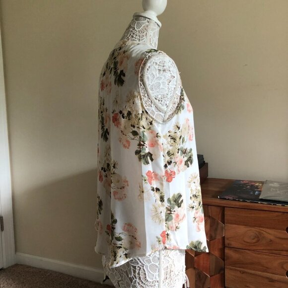 Floral Sleeveless Blouse Tank Top Spring Work - Picture 5 of 7